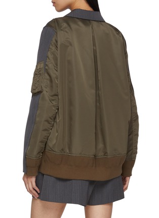 Back View - Click To Enlarge - SACAI - Hybrid Double Breasted Bomber Jacket Blazer