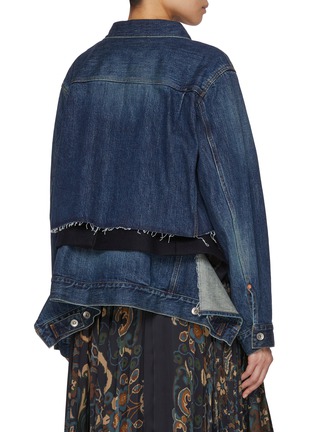 Back View - Click To Enlarge - SACAI - Deconstructed Hybrid Blazer Dark Wash Denim Jacket