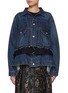Main View - Click To Enlarge - SACAI - Deconstructed Hybrid Blazer Dark Wash Denim Jacket