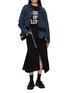Figure View - Click To Enlarge - SACAI - Dark Wash Cotton Mermaid Midi Skirt