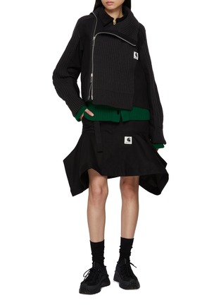 Figure View - Click To Enlarge - SACAI - x Carhartt Asymmetrical Zip Knit Blouson Jacket