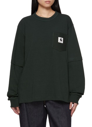 Main View - Click To Enlarge - SACAI - X Carhartt WIP Long Sleeve Cotton Jersey Sweatshirt