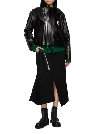 Figure View - Click To Enlarge - SACAI - X Carhartt WIP Leather Jacket