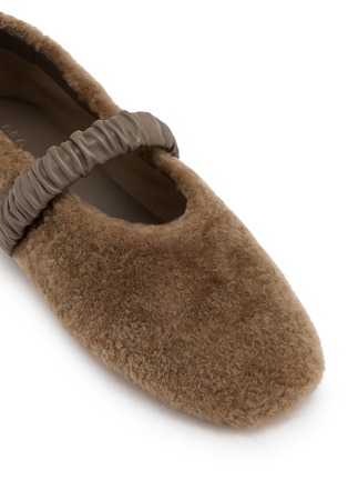Detail View - Click To Enlarge - PEDDER RED - Blake Shearling Mary Jane Flats