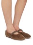 Figure View - Click To Enlarge - PEDDER RED - Blake Shearling Mary Jane Flats