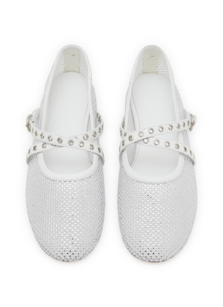 Detail View - Click To Enlarge - PEDDER RED - Bailey Mesh Rhinestone Mary Jane Flats