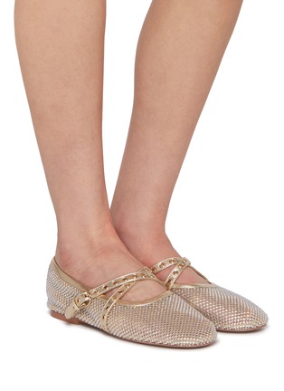 Figure View - Click To Enlarge - PEDDER RED - Bailey Mesh Mary Jane Flats