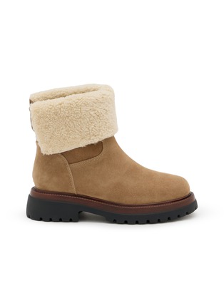 Main View - Click To Enlarge - PEDDER RED - Garcia 50 Suede Shearling Ankle Boots