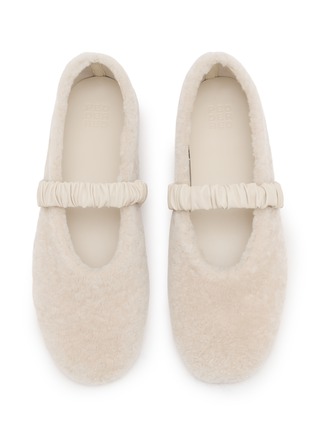 Detail View - Click To Enlarge - PEDDER RED - Blake Shearling Mary Jane Flats