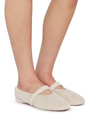 Figure View - Click To Enlarge - PEDDER RED - Blake Shearling Mary Jane Flats