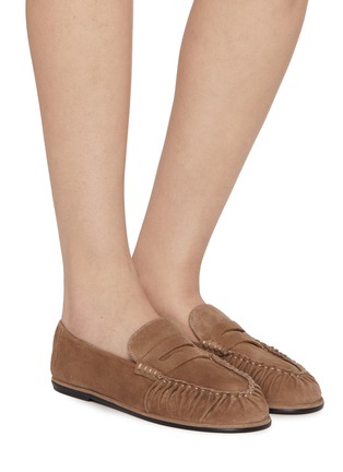 Figure View - Click To Enlarge - PEDDER RED - Molly Suede Loafers