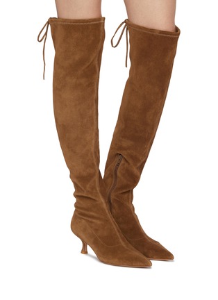 Figure View - Click To Enlarge - PEDDER RED - Sophia 60 Suede Thigh High Boots