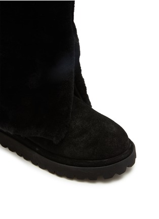 Detail View - Click To Enlarge - PEDDER RED - Talia Suede Shearling Knee High Boots