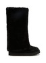 Main View - Click To Enlarge - PEDDER RED - Talia Suede Shearling Knee High Boots