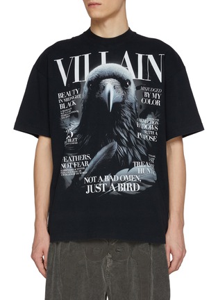 Main View - Click To Enlarge - DOUBLET - Crow Villain Magazine Cover Print Cotton T-Shirt