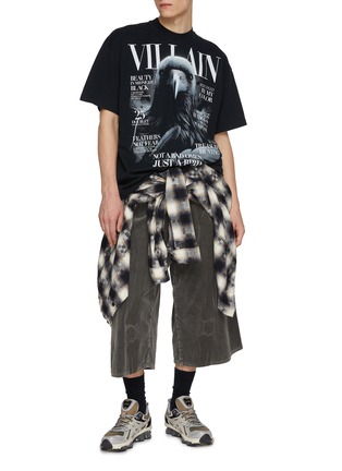 Figure View - Click To Enlarge - DOUBLET - Crow Villain Magazine Cover Print Cotton T-Shirt