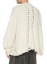 Back View - Click To Enlarge - DOUBLET - Backbone Cutout Distressed Cotton Cardigan