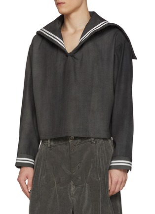 Detail View - Click To Enlarge - DOUBLET - Neo Sailor Convertible High Collar Wool Sweater