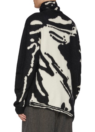 Back View - Click To Enlarge - DOUBLET - Inkblot Graffiti Jacquard Turtleneck Wool Blend Sweater