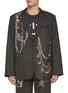 Main View - Click To Enlarge - DOUBLET - Single Breasted Chain Embroidered Wool Tailored Jacket