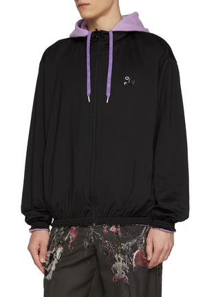 Detail View - Click To Enlarge - DOUBLET - Reversible Cotton Blend Zip Up Track Jacket