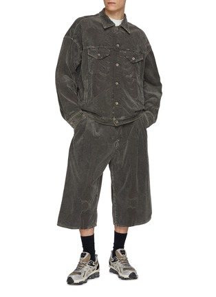 Figure View - Click To Enlarge - DOUBLET - Skeleton Bone Appliqué Cotton Corduroy Shorts