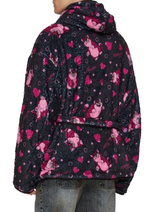 Back View - Click To Enlarge - DOUBLET - Villain Cat All Over Print Fleece Blanket Coat