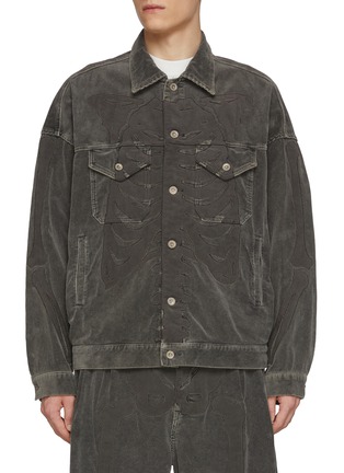 Main View - Click To Enlarge - DOUBLET - Skeleton Bone Appliqué Cotton Corduroy Jacket