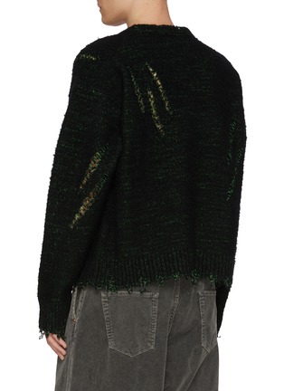 Back View - Click To Enlarge - DOUBLET - Skeleton Scratch Distressed Wool Sweater