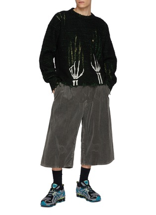 Figure View - Click To Enlarge - DOUBLET - Skeleton Scratch Distressed Wool Sweater