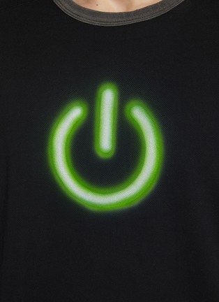  - DOUBLET - On Off Power Icon Reversible Cotton Blend T-Shirt