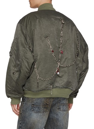 Back View - Click To Enlarge - DOUBLET - Key Chain Charm Embellished Bomber Jacket