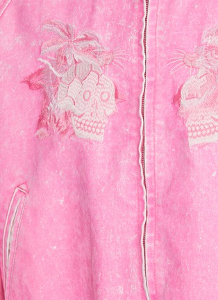  - DOUBLET - Skull Embroidery Flocked Denim Souvenir Jacket