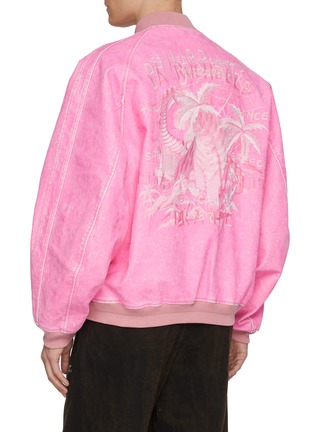 Back View - Click To Enlarge - DOUBLET - Skull Embroidery Flocked Denim Souvenir Jacket