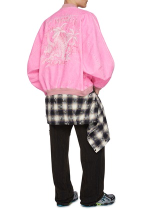 Figure View - Click To Enlarge - DOUBLET - Skull Embroidery Flocked Denim Souvenir Jacket
