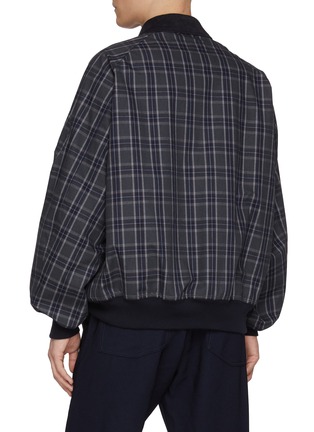 Back View - Click To Enlarge - COMME DES GARÇONS HOMME - Checkered Zip Up Cotton Jacket