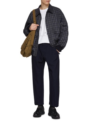 Figure View - Click To Enlarge - COMME DES GARÇONS HOMME - Checkered Zip Up Cotton Jacket