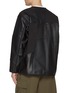 Back View - Click To Enlarge - COMME DES GARÇONS HOMME - Faux Leather Patchwork Button Up Jacket