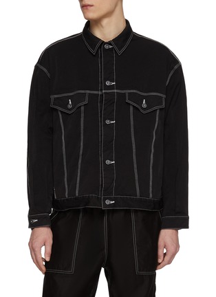 Main View - Click To Enlarge - COMME DES GARÇONS HOMME - Contrast Stitch Trucker Jacket