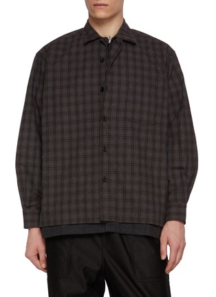 Main View - Click To Enlarge Main View - Click To Enlarge - COMME DES GARÇONS HOMME - Flannel Checkered Cotton Shirt