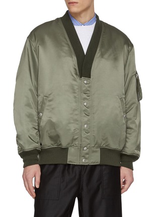 Main View - Click To Enlarge - COMME DES GARÇONS HOMME - Deep V-Neck Bomber Jacket
