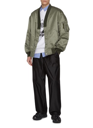 Figure View - Click To Enlarge - COMME DES GARÇONS HOMME - Deep V-Neck Bomber Jacket