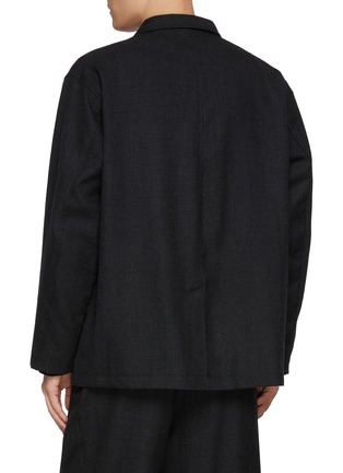 Back View - Click To Enlarge - COMME DES GARÇONS HOMME - Houndstooth Quilted Pocket Single Breasted Wool Blazer