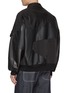 Back View - Click To Enlarge - COMME DES GARÇONS HOMME - Faux Leather Patchwork Zip Up Jacket