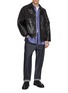 Figure View - Click To Enlarge - COMME DES GARÇONS HOMME - Faux Leather Patchwork Zip Up Jacket