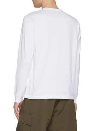 Back View - Click To Enlarge - COMME DES GARÇONS HOMME - Logo Patch Pocket Long Sleeve Cotton T-Shirt