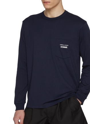  - COMME DES GARÇONS HOMME - Logo Patch Pocket Long Sleeve Cotton T-Shirt