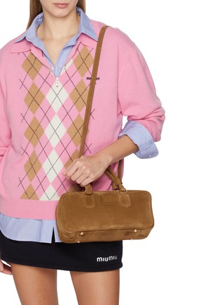 Front View - Click To Enlarge - MIU MIU - Aventure Suede Handbag