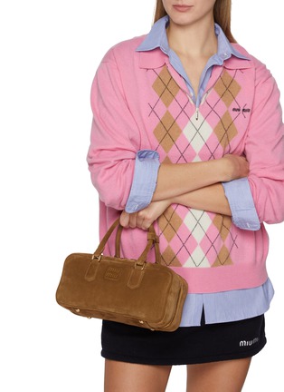 Figure View - Click To Enlarge - MIU MIU - Aventure Suede Handbag