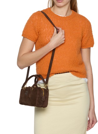 Front View - Click To Enlarge - MIU MIU - Medium Arcadie Padded Suede Bag